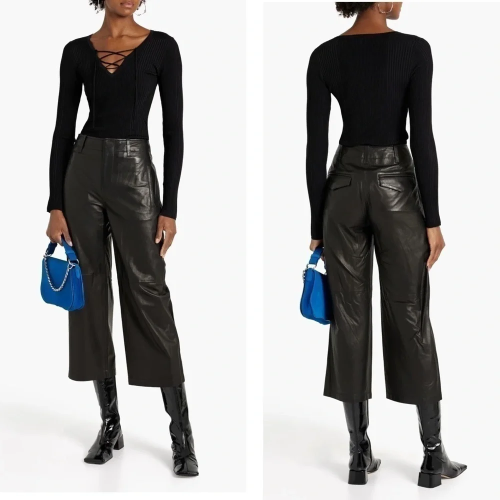 Rag & Bone Dylan Cropped Leather Pant Sz10